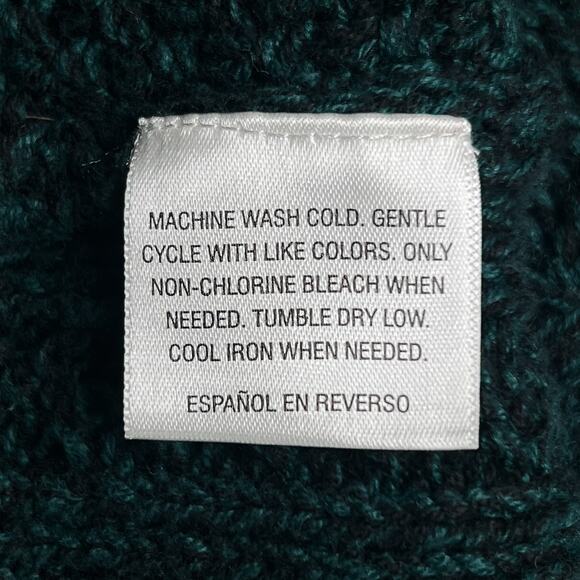 Style & Co Short Cap Sleeve Cable Knit Sweater Mini Dress Green Academia Grunge - Picture 6 of 7